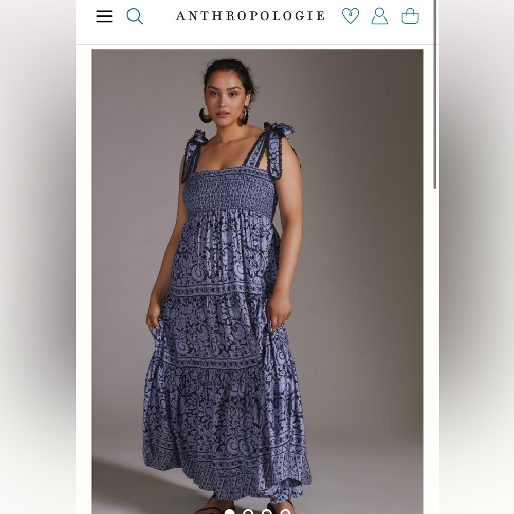 Anthropologie Blue Maxi Dress